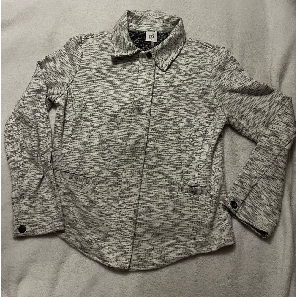 Cabi Women's Heathered Gray Neo Jacket Front Zip Style #5102 Size Medium